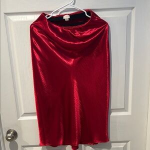 a new day Shimmering Red Pencil Skirt